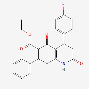 ethyl 4-(4-fluorophenyl)-2,5-dioxo-7-phenyl-1,2,3,4,5,6,7,8-octahydroquinoline-6-carboxylate