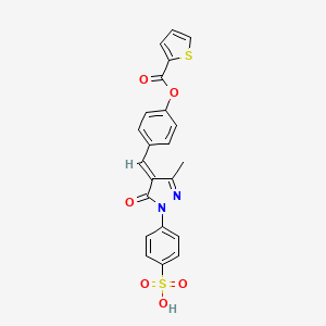 molecular formula C22H16N2O6S2 B4315816 4-(3-methyl-5-oxo-4-{4-[(2-thienylcarbonyl)oxy]benzylidene}-4,5-dihydro-1H-pyrazol-1-yl)benzenesulfonic acid 