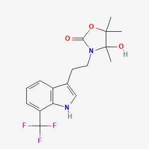 4-hydroxy-4,5,5-trimethyl-3-{2-[7-(trifluoromethyl)-1H-indol-3-yl]ethyl}-1,3-oxazolidin-2-one