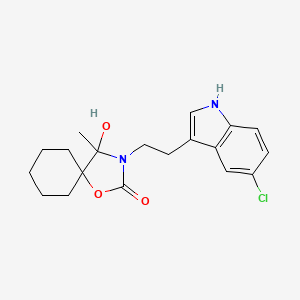 molecular formula C19H23ClN2O3 B4315832 3-[2-(5-chloro-1H-indol-3-yl)ethyl]-4-hydroxy-4-methyl-1-oxa-3-azaspiro[4.5]decan-2-one 