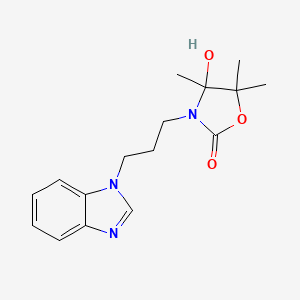 molecular formula C16H21N3O3 B4315838 3-[3-(1H-benzimidazol-1-yl)propyl]-4-hydroxy-4,5,5-trimethyl-1,3-oxazolidin-2-one 