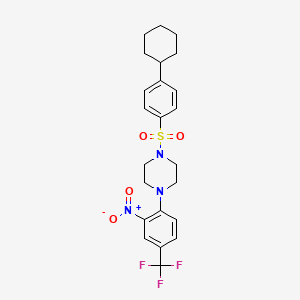 molecular formula C23H26F3N3O4S B4315856 1-[(4-cyclohexylphenyl)sulfonyl]-4-[2-nitro-4-(trifluoromethyl)phenyl]piperazine 