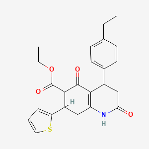 molecular formula C24H25NO4S B4315861 ethyl 4-(4-ethylphenyl)-2,5-dioxo-7-(2-thienyl)-1,2,3,4,5,6,7,8-octahydroquinoline-6-carboxylate 