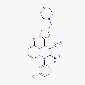 2-amino-1-(3-chlorophenyl)-4-[4-(morpholin-4-ylmethyl)-2-thienyl]-5-oxo-1,4,5,6,7,8-hexahydroquinoline-3-carbonitrile