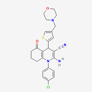 2-amino-1-(4-chlorophenyl)-4-[4-(morpholin-4-ylmethyl)-2-thienyl]-5-oxo-1,4,5,6,7,8-hexahydroquinoline-3-carbonitrile