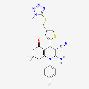 2-amino-1-(4-chlorophenyl)-7,7-dimethyl-4-(4-{[(1-methyl-1H-tetrazol-5-yl)thio]methyl}-2-thienyl)-5-oxo-1,4,5,6,7,8-hexahydroquinoline-3-carbonitrile