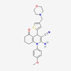 2-amino-1-(4-methoxyphenyl)-4-[4-(morpholin-4-ylmethyl)-2-thienyl]-5-oxo-1,4,5,6,7,8-hexahydroquinoline-3-carbonitrile