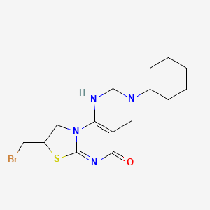 molecular formula C15H21BrN4OS B4315887 8-(bromomethyl)-3-cyclohexyl-1,2,3,4,8,9-hexahydro-5H-pyrimido[5,4-e][1,3]thiazolo[3,2-a]pyrimidin-5-one 