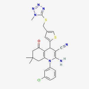 2-amino-1-(3-chlorophenyl)-7,7-dimethyl-4-(4-{[(1-methyl-1H-tetrazol-5-yl)thio]methyl}-2-thienyl)-5-oxo-1,4,5,6,7,8-hexahydroquinoline-3-carbonitrile