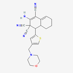 molecular formula C22H23N5OS B4315895 2-amino-4-[4-(morpholin-4-ylmethyl)-2-thienyl]-4a,5,6,7-tetrahydronaphthalene-1,3,3(4H)-tricarbonitrile 