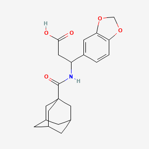 molecular formula C21H25NO5 B4315902 3-[(1-adamantylcarbonyl)amino]-3-(1,3-benzodioxol-5-yl)propanoic acid 