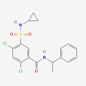 2,4-dichloro-5-[(cyclopropylamino)sulfonyl]-N-(1-phenylethyl)benzamide