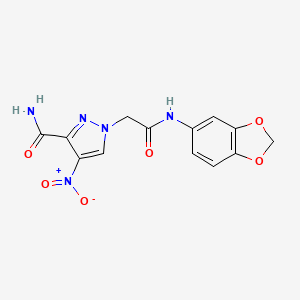 1-[2-(1,3-benzodioxol-5-ylamino)-2-oxoethyl]-4-nitro-1H-pyrazole-3-carboxamide