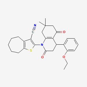 2-[4-(2-ethoxyphenyl)-7,7-dimethyl-2,5-dioxo-3,4,5,6,7,8-hexahydroquinolin-1(2H)-yl]-5,6,7,8-tetrahydro-4H-cyclohepta[b]thiophene-3-carbonitrile