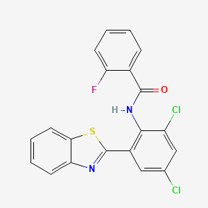 N-[2-(1,3-benzothiazol-2-yl)-4,6-dichlorophenyl]-2-fluorobenzamide