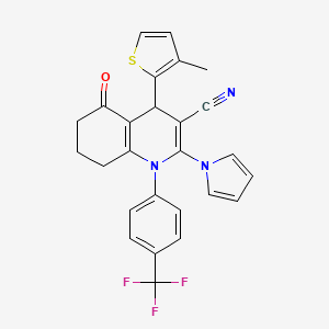 4-(3-methyl-2-thienyl)-5-oxo-2-(1H-pyrrol-1-yl)-1-[4-(trifluoromethyl)phenyl]-1,4,5,6,7,8-hexahydroquinoline-3-carbonitrile