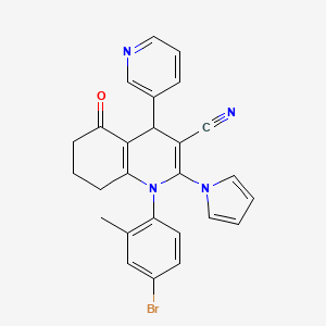 1-(4-bromo-2-methylphenyl)-5-oxo-4-pyridin-3-yl-2-(1H-pyrrol-1-yl)-1,4,5,6,7,8-hexahydroquinoline-3-carbonitrile