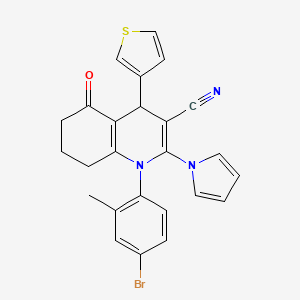 1-(4-bromo-2-methylphenyl)-5-oxo-2-(1H-pyrrol-1-yl)-4-(3-thienyl)-1,4,5,6,7,8-hexahydroquinoline-3-carbonitrile