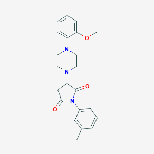 molecular formula C22H25N3O3 B431612 3-[4-(2-Methoxyphenyl)piperazin-1-yl]-1-(3-methylphenyl)pyrrolidine-2,5-dione CAS No. 489440-98-4