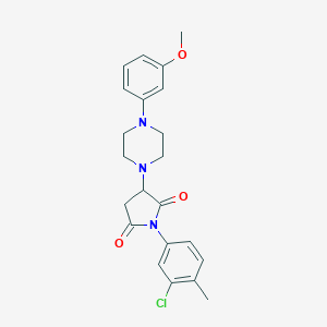 molecular formula C22H24ClN3O3 B431613 1-(3-Chloro-4-methylphenyl)-3-[4-(3-methoxyphenyl)-1-piperazinyl]-2,5-pyrrolidinedione CAS No. 488119-63-7