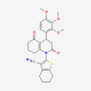 molecular formula C27H28N2O5S B4316137 2-[2,5-dioxo-4-(2,3,4-trimethoxyphenyl)-3,4,5,6,7,8-hexahydroquinolin-1(2H)-yl]-4,5,6,7-tetrahydro-1-benzothiophene-3-carbonitrile 