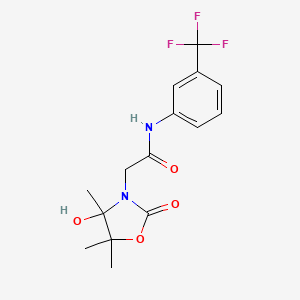 2-(4-hydroxy-4,5,5-trimethyl-2-oxo-1,3-oxazolidin-3-yl)-N-[3-(trifluoromethyl)phenyl]acetamide