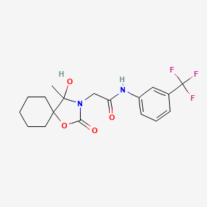 2-(4-hydroxy-4-methyl-2-oxo-1-oxa-3-azaspiro[4.5]dec-3-yl)-N-[3-(trifluoromethyl)phenyl]acetamide