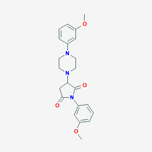 molecular formula C22H25N3O4 B431616 1-(3-Methoxyphenyl)-3-[4-(3-methoxyphenyl)piperazin-1-yl]pyrrolidine-2,5-dione CAS No. 500146-93-0