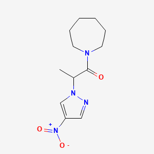 molecular formula C12H18N4O3 B4316162 1-[2-(4-nitro-1H-pyrazol-1-yl)propanoyl]azepane 