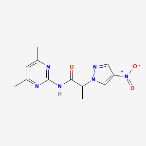 molecular formula C12H14N6O3 B4316166 N-(4,6-dimethylpyrimidin-2-yl)-2-(4-nitro-1H-pyrazol-1-yl)propanamide 