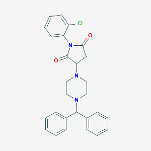 molecular formula C27H26ClN3O2 B431617 1-(2-Chlorophenyl)-3-[4-(diphenylmethyl)piperazin-1-yl]pyrrolidine-2,5-dione CAS No. 487032-24-6