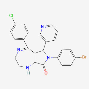 molecular formula C24H18BrClN4O B4316182 7-(4-bromophenyl)-5-(4-chlorophenyl)-6-pyridin-3-yl-2,3,6,7-tetrahydropyrrolo[3,4-e][1,4]diazepin-8(1H)-one 