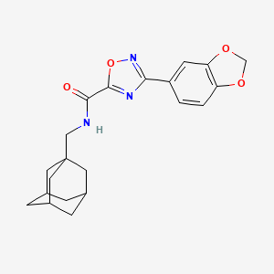 molecular formula C21H23N3O4 B4316200 N-(1-adamantylmethyl)-3-(1,3-benzodioxol-5-yl)-1,2,4-oxadiazole-5-carboxamide 