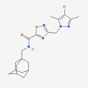 N-(1-adamantylmethyl)-3-[(4-bromo-3,5-dimethyl-1H-pyrazol-1-yl)methyl]-1,2,4-oxadiazole-5-carboxamide