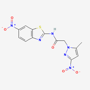 2-(5-methyl-3-nitro-1H-pyrazol-1-yl)-N-(6-nitro-1,3-benzothiazol-2-yl)acetamide