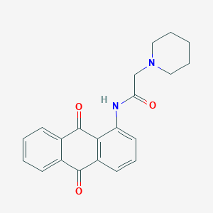 molecular formula C21H20N2O3 B4316252 N-(9,10-dioxo-9,10-dihydroanthracen-1-yl)-2-piperidin-1-ylacetamide 