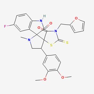 4'-(3,4-dimethoxyphenyl)-5-fluoro-3''-(2-furylmethyl)-1'-methyl-2''-thioxo-4''H-dispiro[indole-3,2'-pyrrolidine-3',5''-[1,3]thiazolidine]-2,4''(1H)-dione