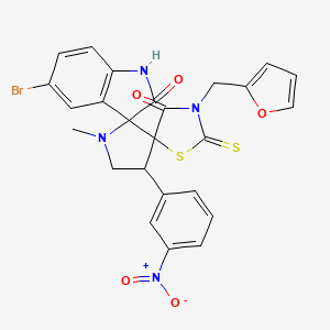 molecular formula C25H19BrN4O5S2 B4316262 5-bromo-3''-(2-furylmethyl)-1'-methyl-4'-(3-nitrophenyl)-2''-thioxo-4''H-dispiro[indole-3,2'-pyrrolidine-3',5''-[1,3]thiazolidine]-2,4''(1H)-dione 