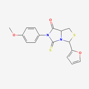 molecular formula C16H14N2O3S2 B4316263 3-(2-furyl)-6-(4-methoxyphenyl)-5-thioxotetrahydro-7H-imidazo[1,5-c][1,3]thiazol-7-one 