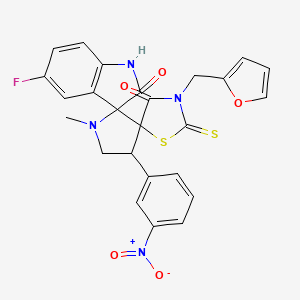 5-fluoro-3''-(2-furylmethyl)-1'-methyl-4'-(3-nitrophenyl)-2''-thioxo-4''H-dispiro[indole-3,2'-pyrrolidine-3',5''-[1,3]thiazolidine]-2,4''(1H)-dione