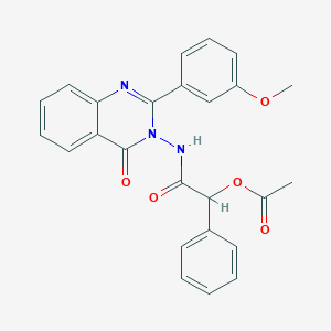 2-[(2-(3-methoxyphenyl)-4-oxoquinazolin-3(4H)-yl)amino]-2-oxo-1-phenylethyl acetate