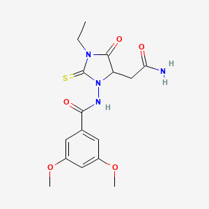 N-[5-(2-amino-2-oxoethyl)-3-ethyl-4-oxo-2-thioxoimidazolidin-1-yl]-3,5-dimethoxybenzamide