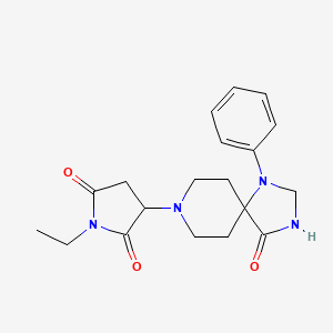 molecular formula C19H24N4O3 B4316300 1-ethyl-3-(4-oxo-1-phenyl-1,3,8-triazaspiro[4.5]dec-8-yl)pyrrolidine-2,5-dione 