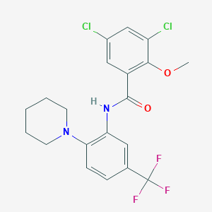 3,5-dichloro-2-methoxy-N-[2-piperidin-1-yl-5-(trifluoromethyl)phenyl]benzamide