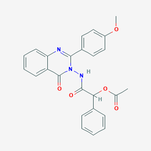 2-[(2-(4-methoxyphenyl)-4-oxoquinazolin-3(4H)-yl)amino]-2-oxo-1-phenylethyl acetate