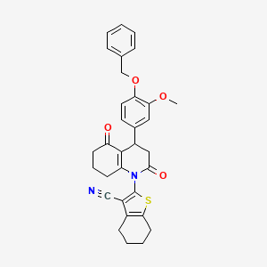 2-[4-[4-(benzyloxy)-3-methoxyphenyl]-2,5-dioxo-3,4,5,6,7,8-hexahydroquinolin-1(2H)-yl]-4,5,6,7-tetrahydro-1-benzothiophene-3-carbonitrile