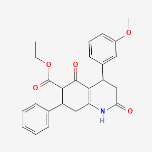 molecular formula C25H25NO5 B4316348 ethyl 4-(3-methoxyphenyl)-2,5-dioxo-7-phenyl-1,2,3,4,5,6,7,8-octahydroquinoline-6-carboxylate 