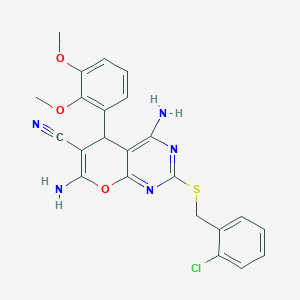 4,7-diamino-2-[(2-chlorobenzyl)thio]-5-(2,3-dimethoxyphenyl)-5H-pyrano[2,3-d]pyrimidine-6-carbonitrile