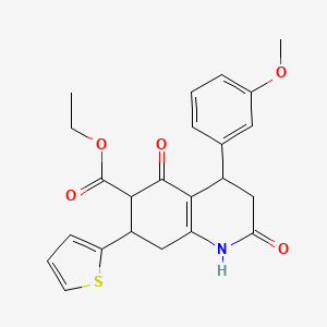 ethyl 4-(3-methoxyphenyl)-2,5-dioxo-7-(2-thienyl)-1,2,3,4,5,6,7,8-octahydroquinoline-6-carboxylate