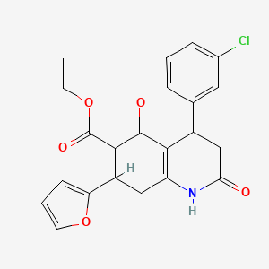 ethyl 4-(3-chlorophenyl)-7-(2-furyl)-2,5-dioxo-1,2,3,4,5,6,7,8-octahydroquinoline-6-carboxylate